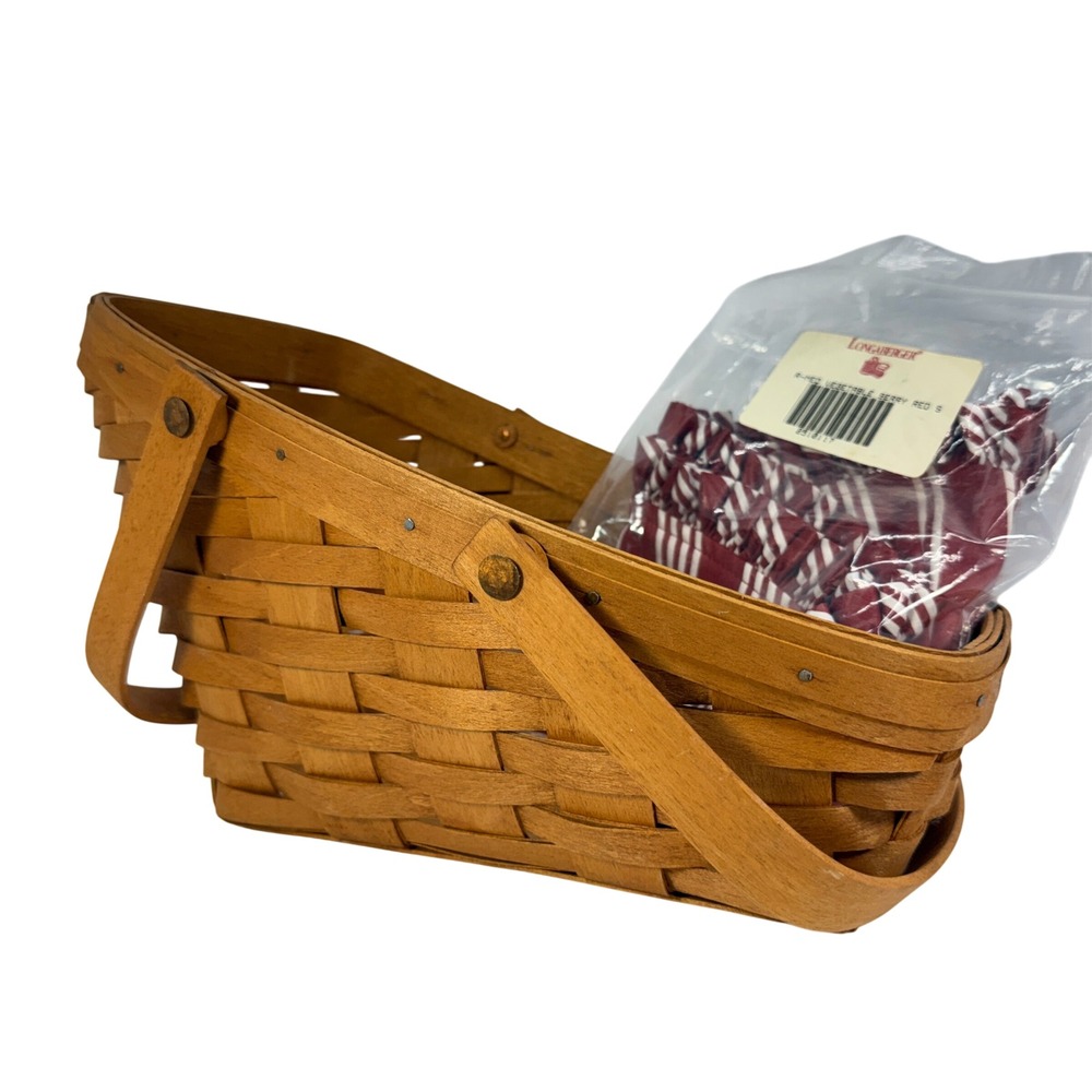 Longaberger Vintage 1990‎ Medium Vegetable Basket 2 Swing Handles New Liner